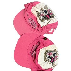 Vintage Circus Circus Casino Hats (Set of 2)‎ | Pink Adjustable Cotton Caps